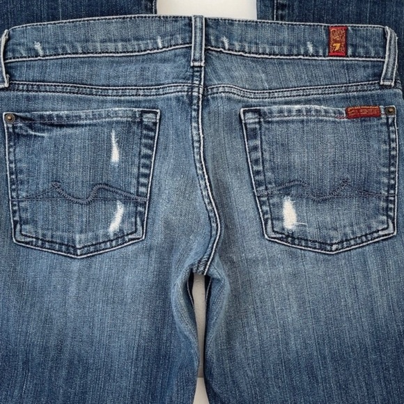 7 For All Mankind Denim - Seven For All Mankind Women's Distressed
Bootcut Denim Jeans Size 28